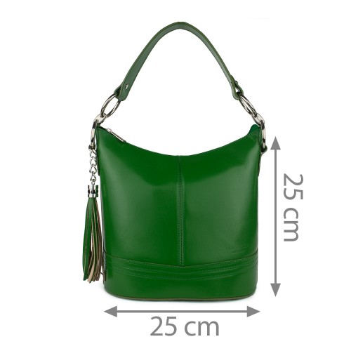 Geanta piele verde GF756