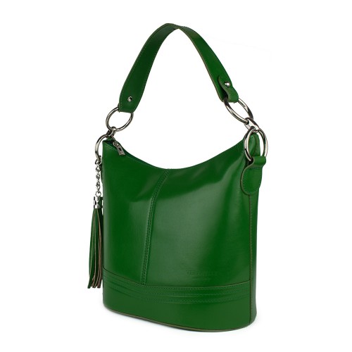 Geanta piele verde GF756