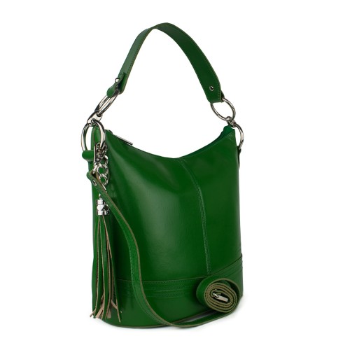 Geanta piele verde GF756