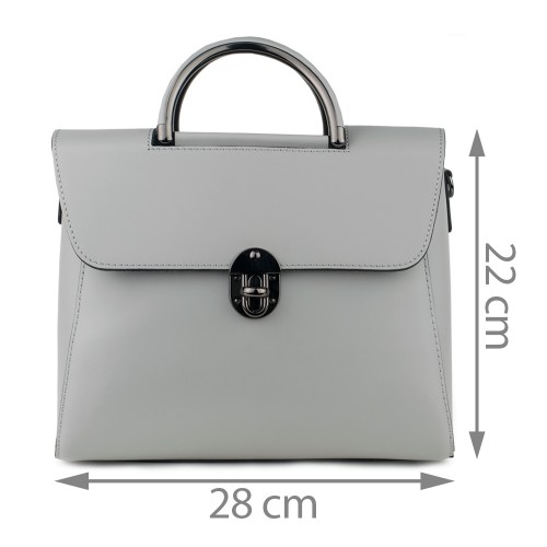 Geanta piele gri deschis GF762