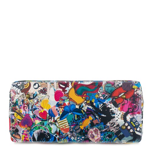 Geanta piele multicolora cu imprimeu GF766