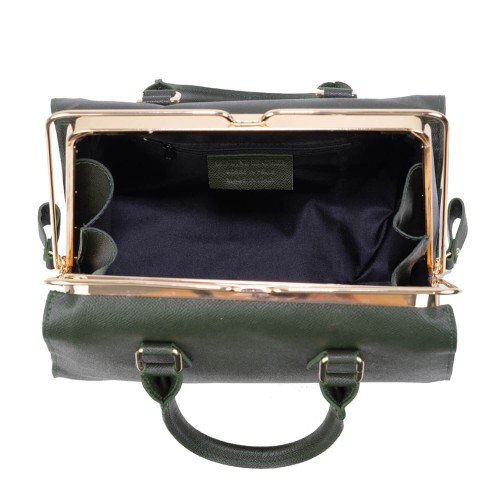 Geanta piele naturala verde inchis GF769