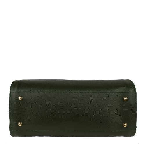 Geanta piele naturala verde inchis GF769