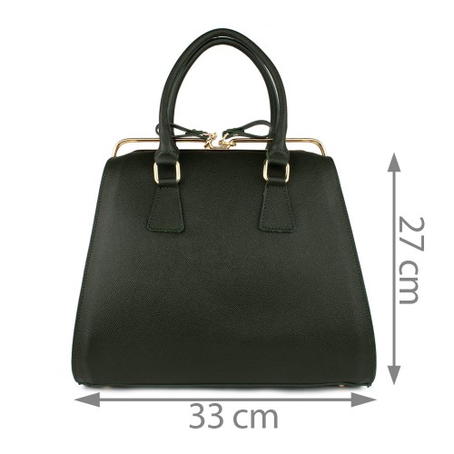 Geanta piele naturala verde inchis GF769