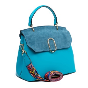 Geanta piele bleu turcoaz GF772