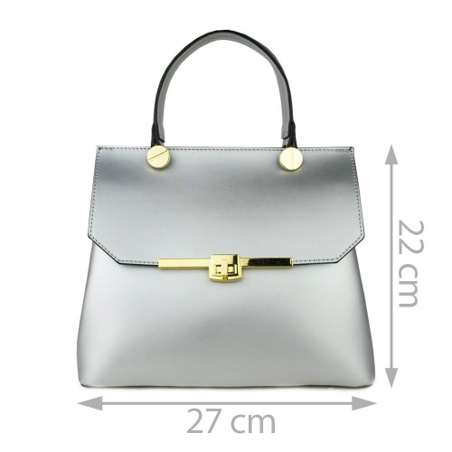 Geanta piele argintie GF774