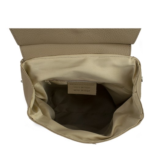 Rucsac piele taupe cu ciucuri GF778
