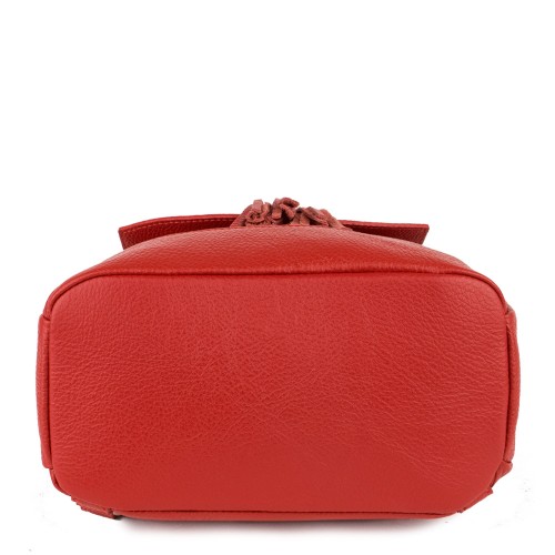 Rucsac piele rosu cu ciucuri GF781