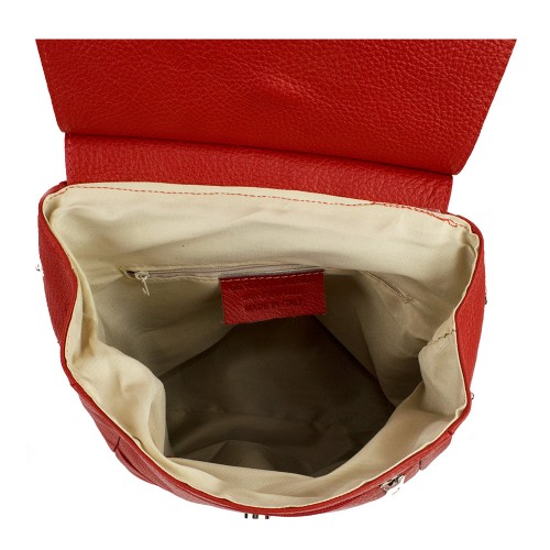 Rucsac piele rosu cu ciucuri GF781