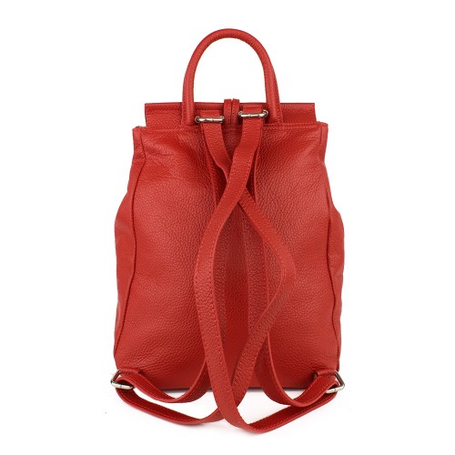 Rucsac piele rosu cu ciucuri GF781
