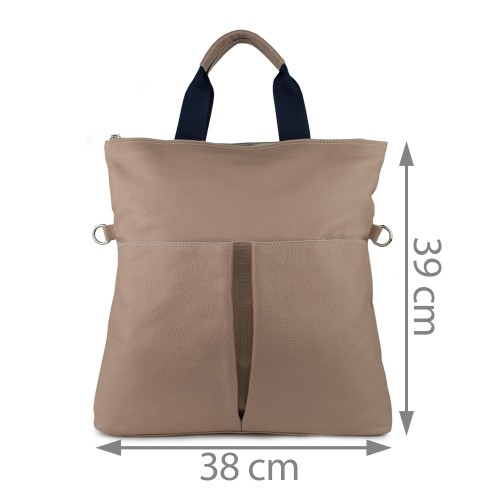 Geanta piele taupe deschis GF787
