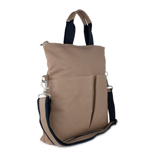 Geanta piele taupe deschis GF787
