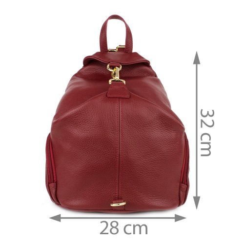 Rucsac piele naturala rosu inchis GF814