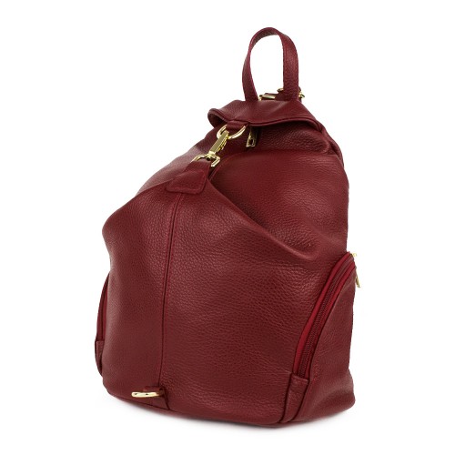 Rucsac piele naturala rosu inchis GF814