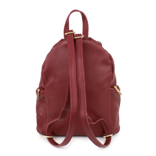 Rucsac piele naturala rosu inchis GF814