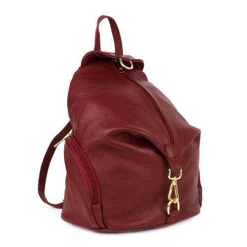 Rucsac piele naturala rosu inchis GF814