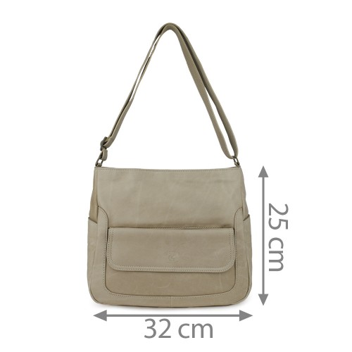 Geanta piele crem GF819