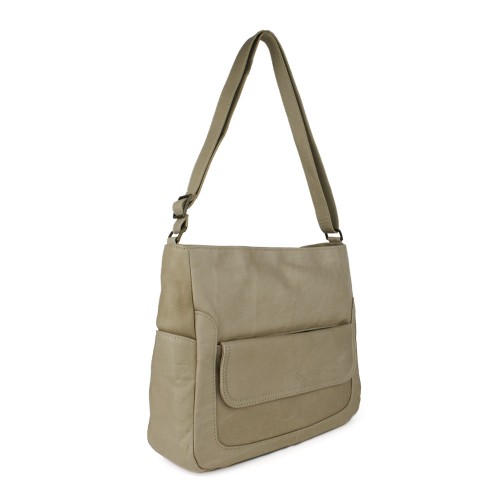 Geanta piele crem GF819