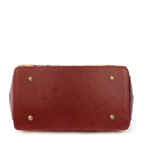 Geanta piele rosie/ imprimeu paisley GF835