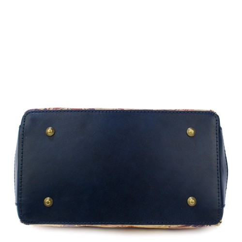 Geanta piele bleumarin/ imprimeu paisley GF836