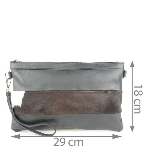 Plic piele negru/ par GF840