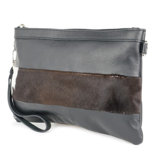 Plic piele negru/ par GF840