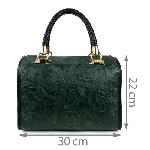 Geanta piele verde inchis GF864