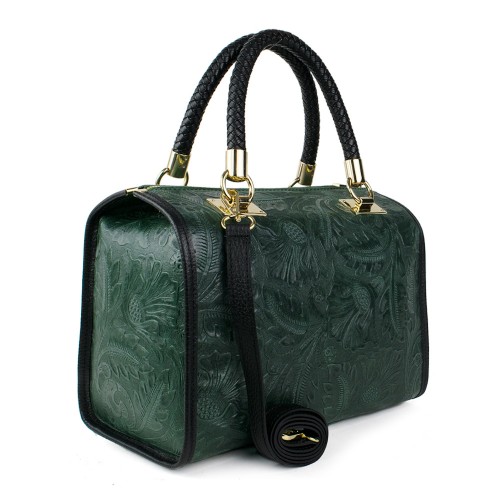 Geanta piele verde inchis GF864
