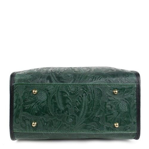 Geanta piele verde inchis GF864