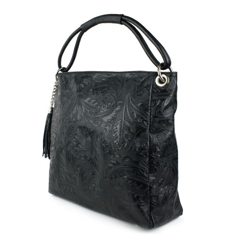 Geanta piele imprimeu negru GF868