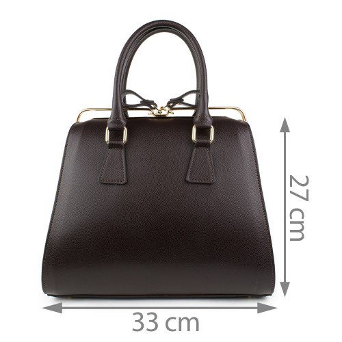 Geanta piele naturala maro brun GF869