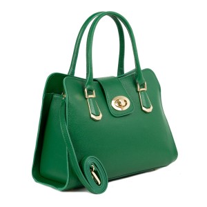Geanta piele naturala verde GF884