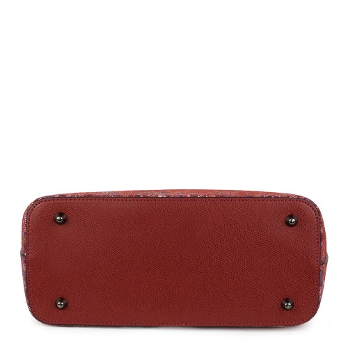 Geanta piele marsala/multicolor GF1002