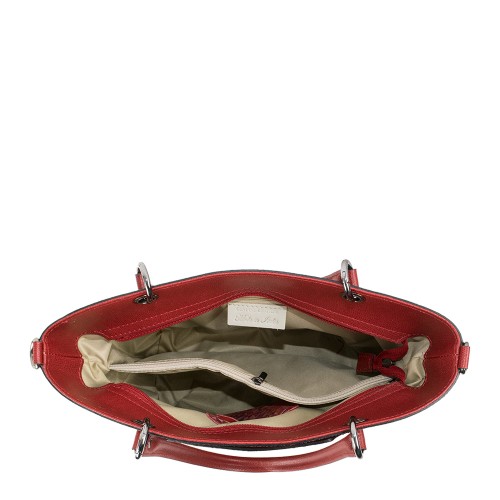 Geanta piele marsala/multicolor GF1002