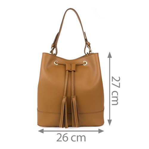 Geanta piele maro camel GF1016