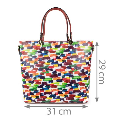 Geanta piele imprimeu multicolor GF1019