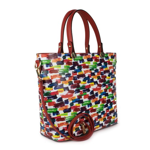 Geanta piele imprimeu multicolor GF1019