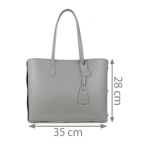Geanta piele gri deschis GF1023
