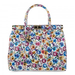 Geanta piele flori multicolor GF1045