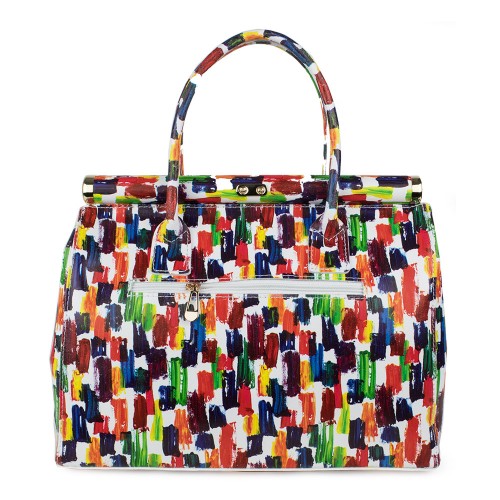 Geanta piele naturala imprimeu multicolor GF1046