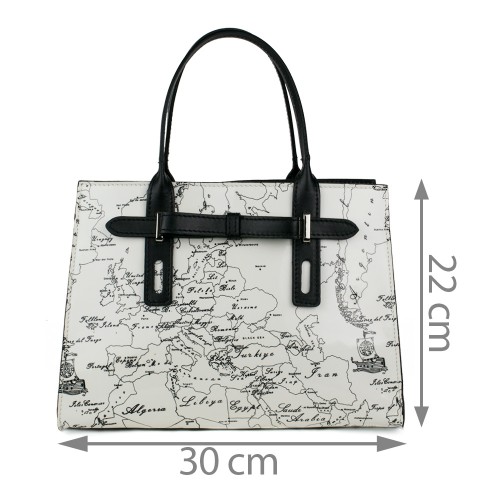 Geanta alba imprimeu GF1074