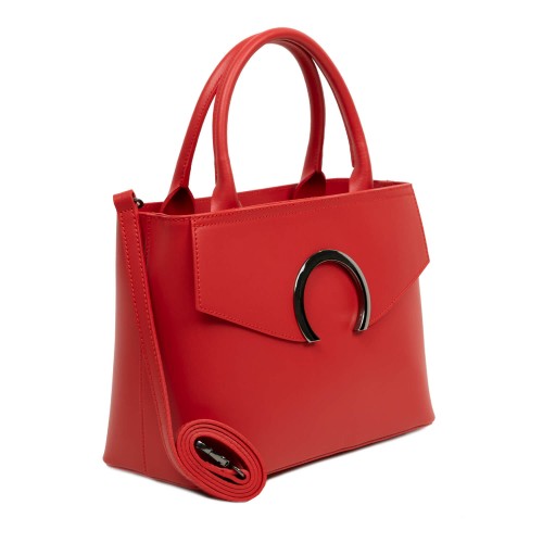 Geanta piele naturala rosie GF1076