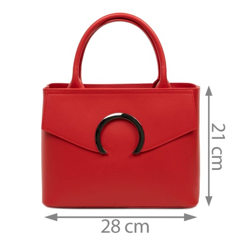 Geanta piele naturala rosie GF1076