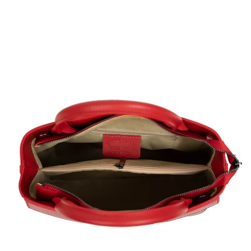 Geanta piele naturala rosie GF1076