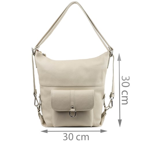 Geanta piele bej deschis tip rucsac GF1088