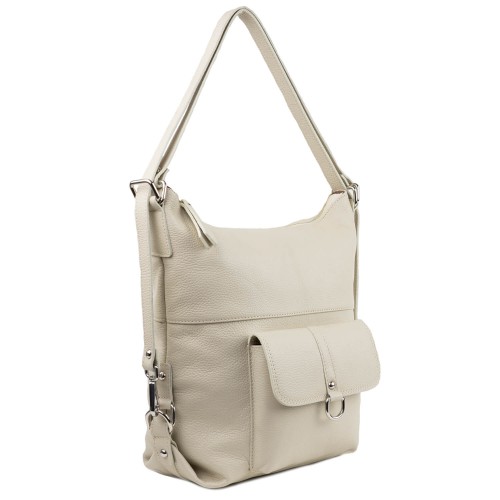 Geanta piele bej deschis tip rucsac GF1088