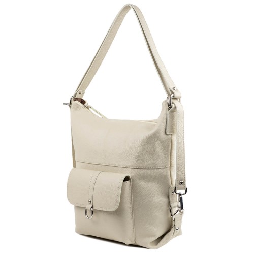 Geanta piele bej deschis tip rucsac GF1088