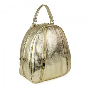 Rucsac din piele naturala aurie GF1100