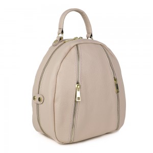 Rucsac din piele naturala roz pal GF1101