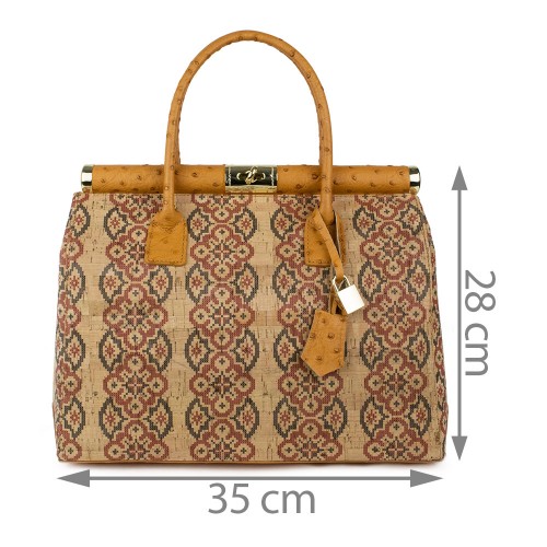 Geanta piele maro/motive traditionale populare GF1114
